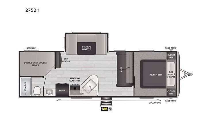 Representative floor plan provided by a trusted RVshare partner.