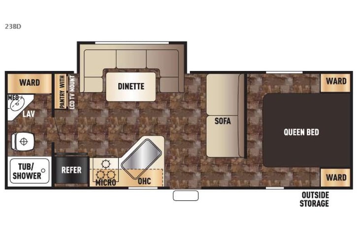 Representative floor plan provided by a trusted RVshare partner.