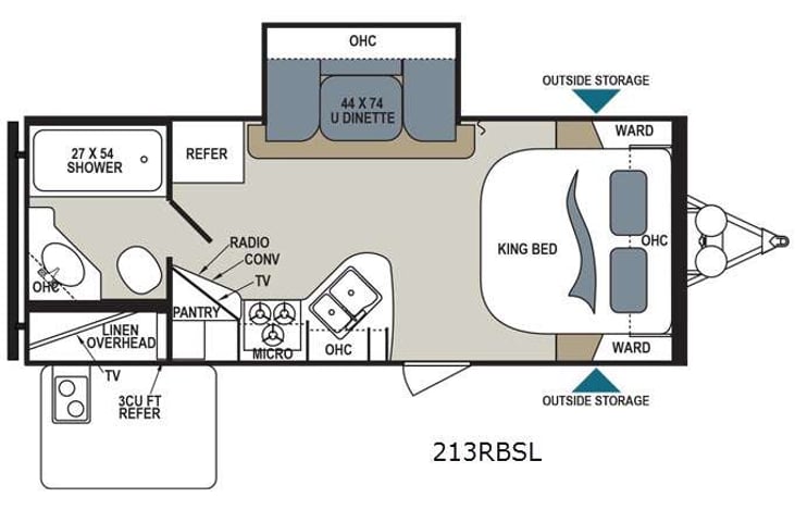 Representative floor plan provided by a trusted RVshare partner.
