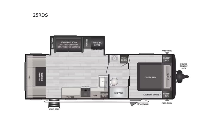 Representative floor plan provided by a trusted RVshare partner.