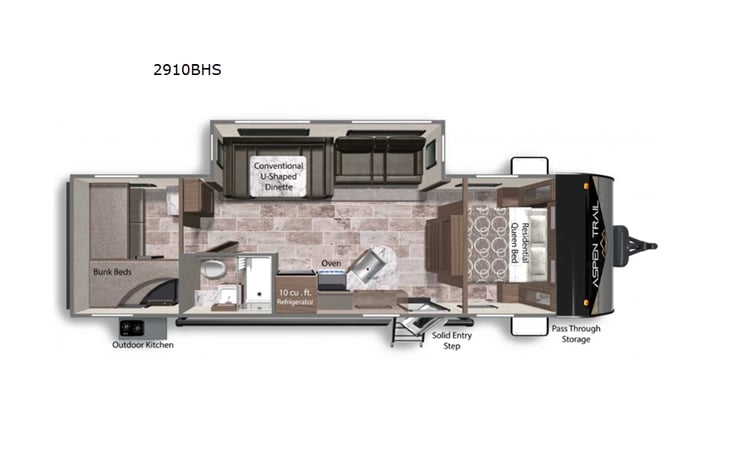 Representative floor plan provided by a trusted RVshare partner.