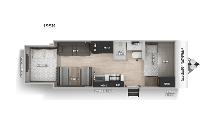 Representative floor plan provided by a trusted RVshare partner.