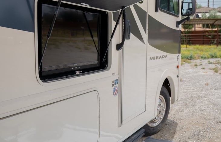 Outdoor tv keeps the fun going all day and night.