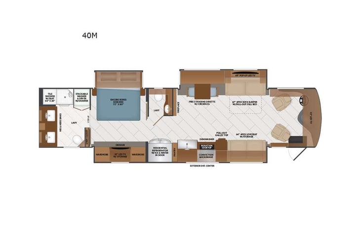 Representative floor plan provided by a trusted RVshare partner.