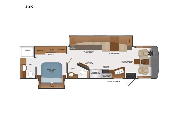 Representative floor plan provided by a trusted RVshare partner.