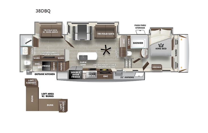 Representative floor plan provided by a trusted RVshare partner.
