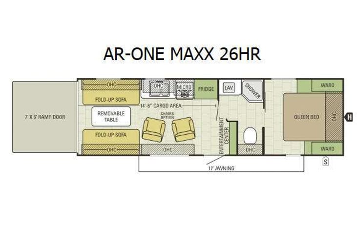 Representative floor plan provided by a trusted RVshare partner.