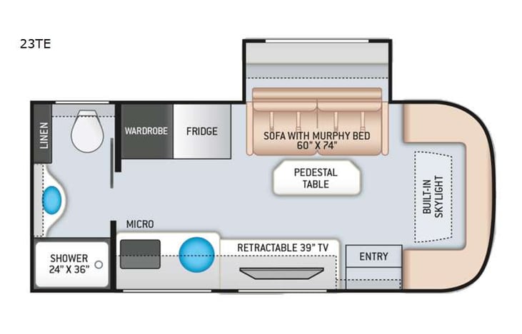 Representative floor plan provided by a trusted RVshare partner.