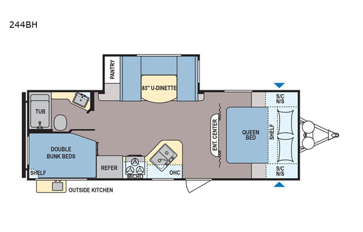 Representative floor plan provided by a trusted RVshare partner.