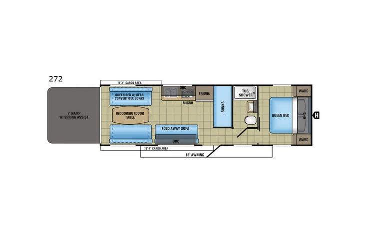 Representative floor plan provided by a trusted RVshare partner.