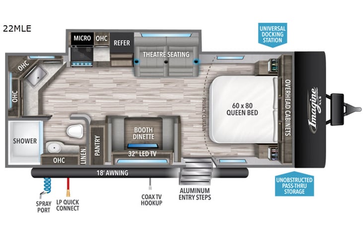 Representative floor plan provided by a trusted RVshare partner.