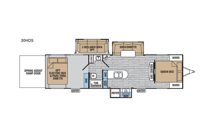 Representative floor plan provided by a trusted RVshare partner.