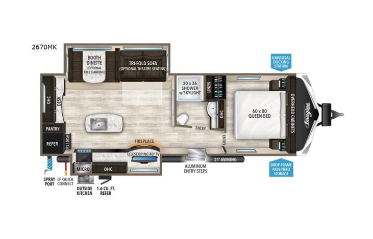 Representative floor plan provided by a trusted RVshare partner.