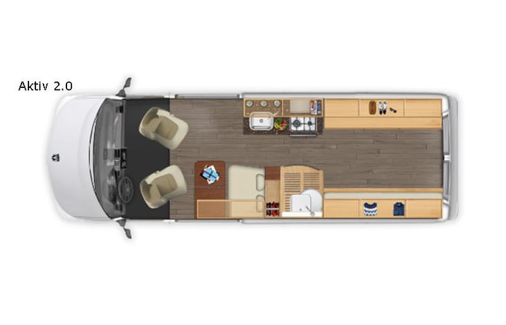 Representative floor plan provided by a trusted RVshare partner.