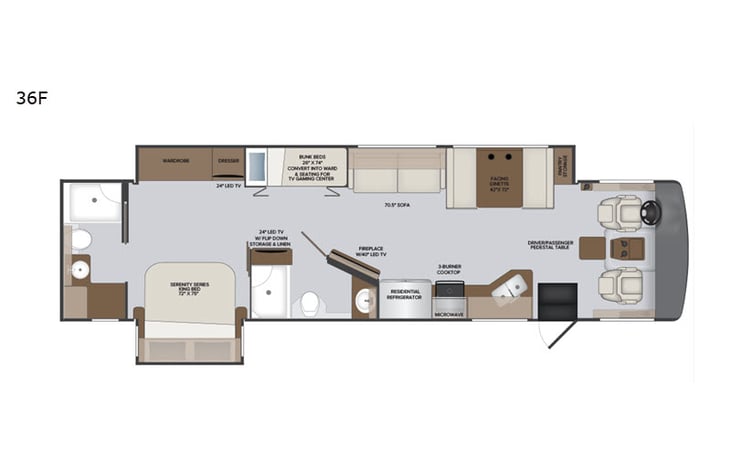Representative floor plan provided by a trusted RVshare partner.