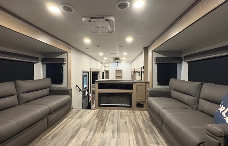 The focal point of the living space: the entertainment center.