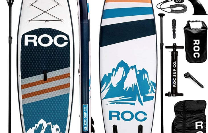 Paddle board and accessories available for rent.