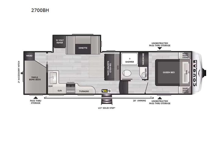 Representative floor plan provided by a trusted RVshare partner.