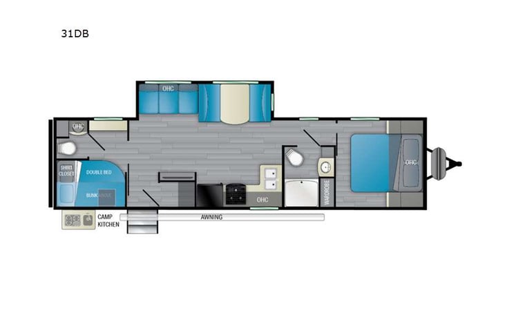 Representative floor plan provided by a trusted RVshare partner.