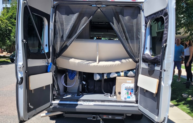 back storage area and water fill station