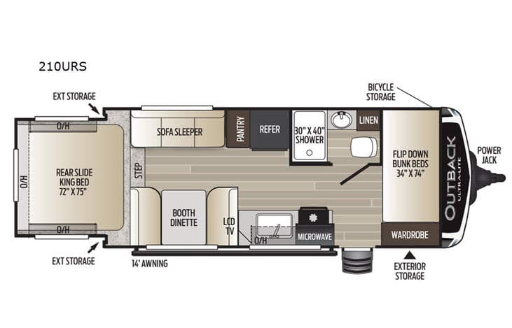 Representative floor plan provided by a trusted RVshare partner.