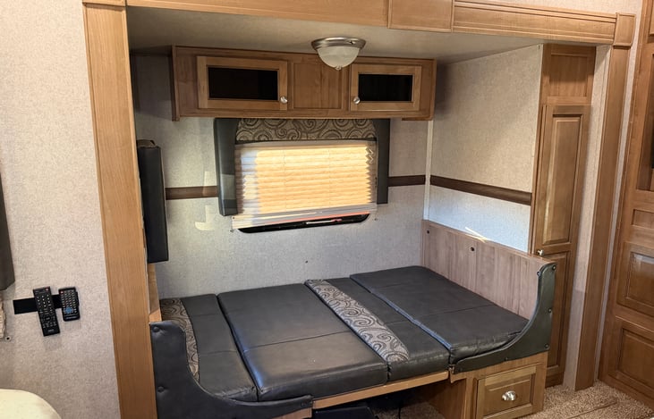 Table converted to sleeping area