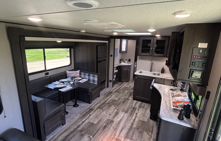 Another view of the layout, plenty of space to move around and play games for those days when the weather won’t let you get outside.