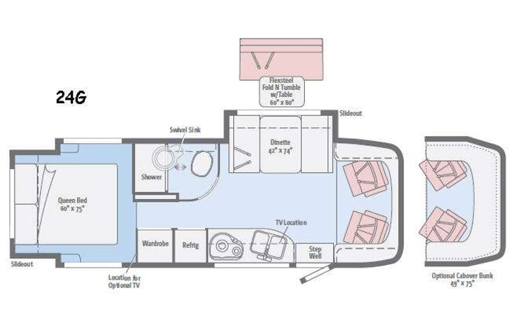 Representative floor plan provided by a trusted RVshare partner.