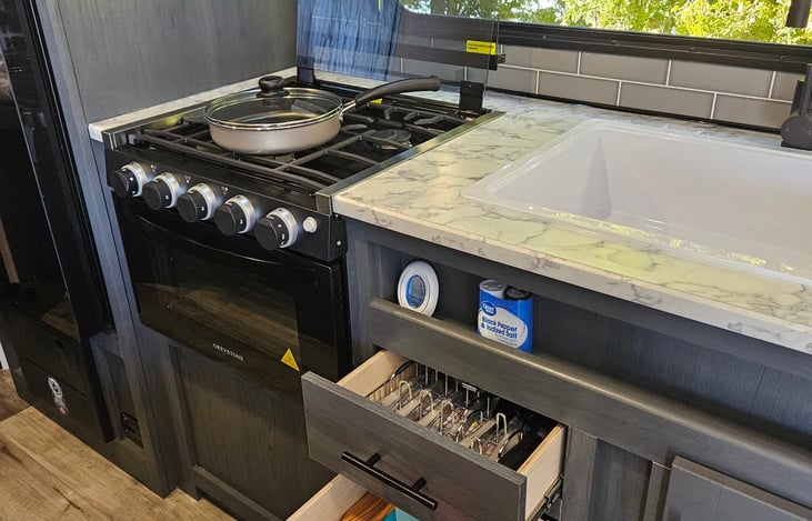 Fully stocked kitchen