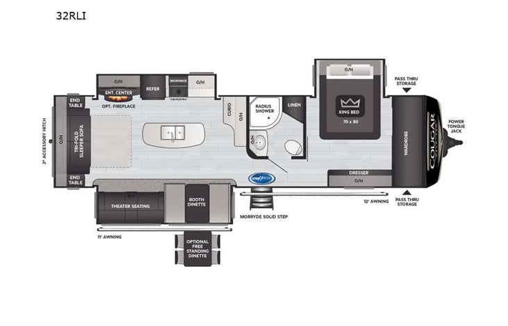 Representative floor plan provided by a trusted RVshare partner.