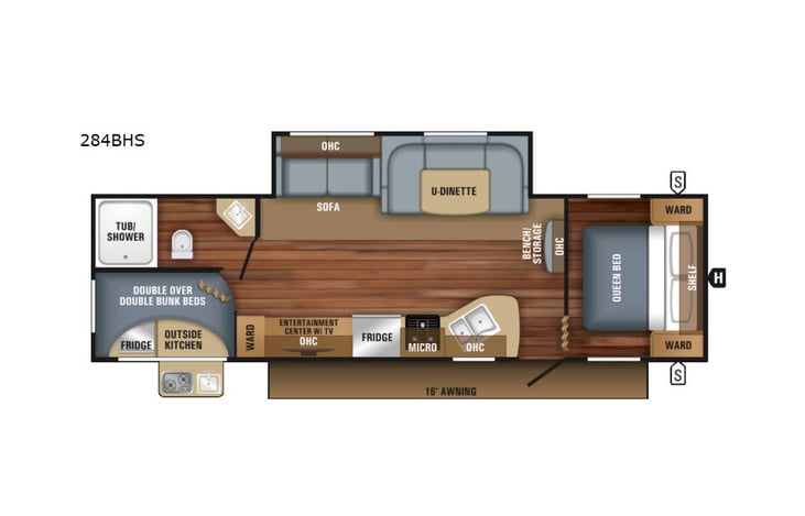 Representative floor plan provided by a trusted RVshare partner.