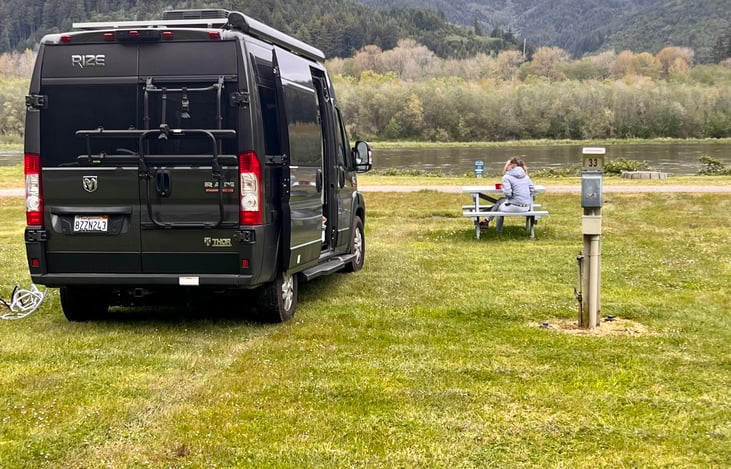 Easy to connect to RV connections just water and electricity (no black tank)