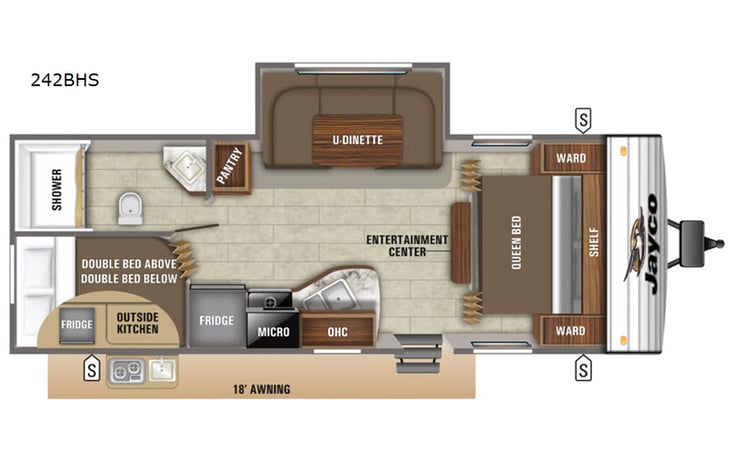 Representative floor plan provided by a trusted RVshare partner.