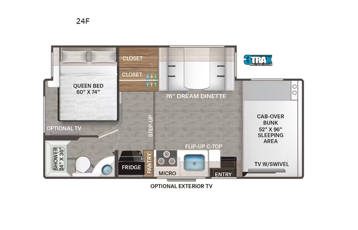 Representative floor plan provided by a trusted RVshare partner.