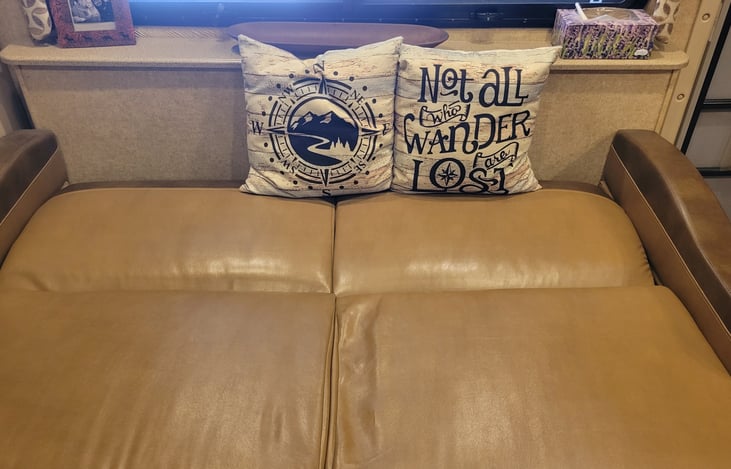 Comfy full size couch AND a great bed