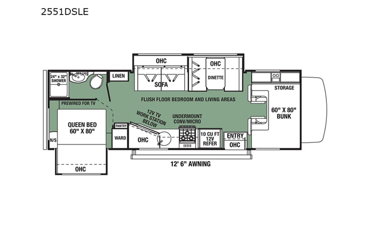 Representative floor plan provided by a trusted RVshare partner.