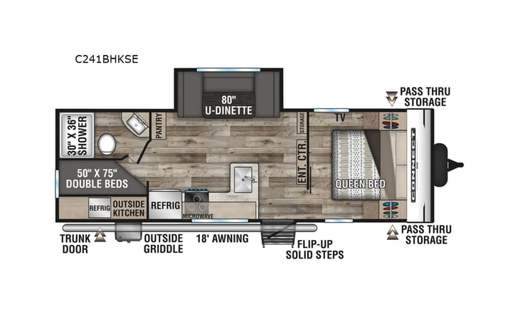 Representative floor plan provided by a trusted RVshare partner.