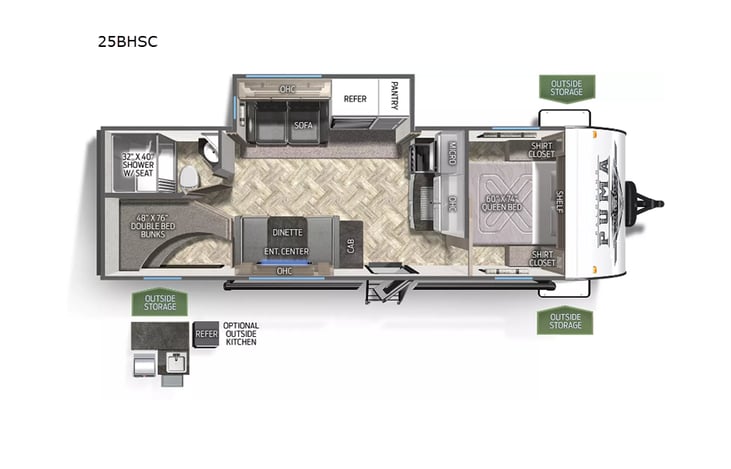 Representative floor plan provided by a trusted RVshare partner.