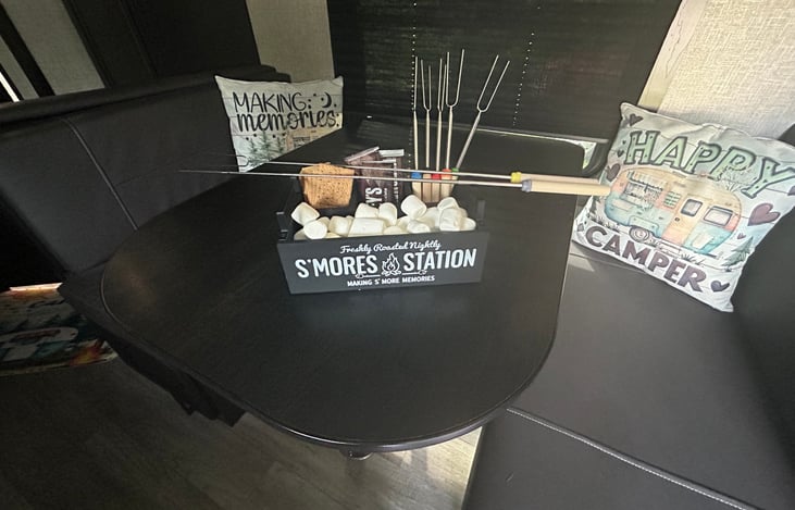 Eating space that also converts into a sleeping bed