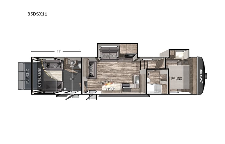 Representative floor plan provided by a trusted RVshare partner.