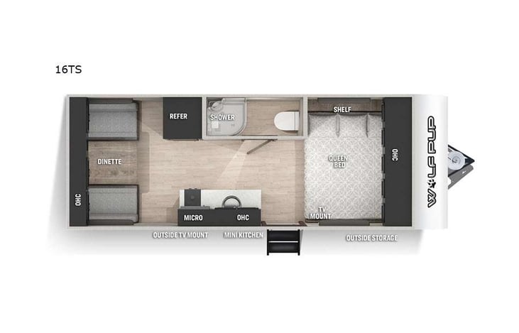Representative floor plan provided by a trusted RVshare partner.