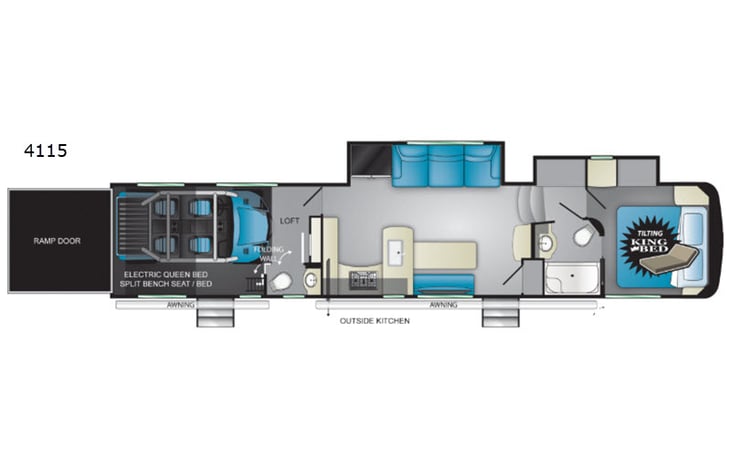 Representative floor plan provided by a trusted RVshare partner.