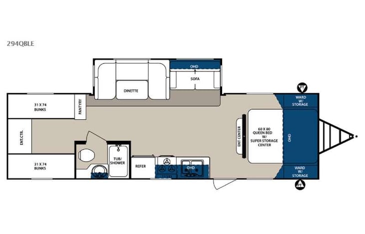 Representative floor plan provided by a trusted RVshare partner.
