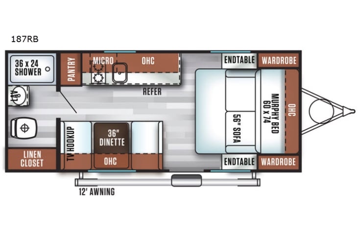 Representative floor plan provided by a trusted RVshare partner.