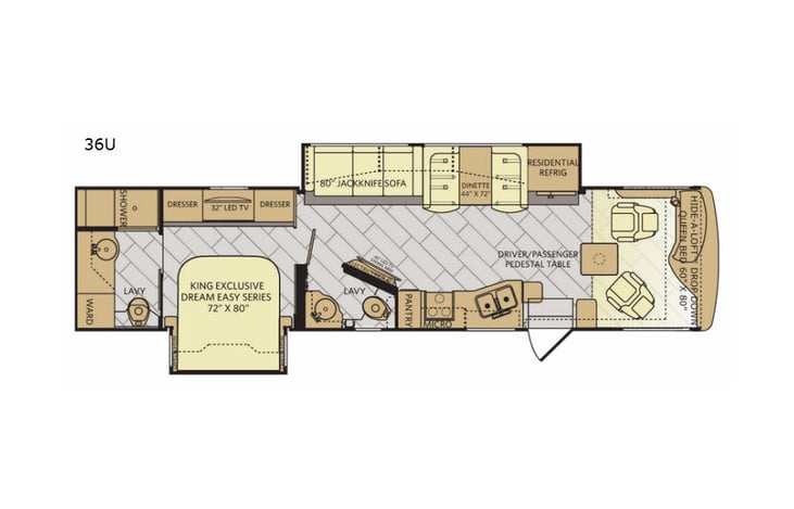 Representative floor plan provided by a trusted RVshare partner.