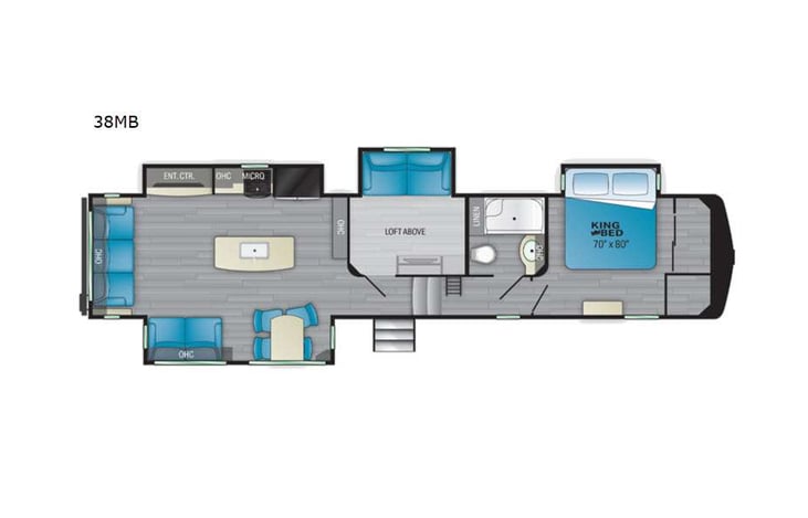 Representative floor plan provided by a trusted RVshare partner.