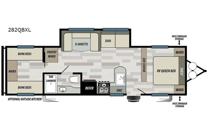 Representative floor plan provided by a trusted RVshare partner.
