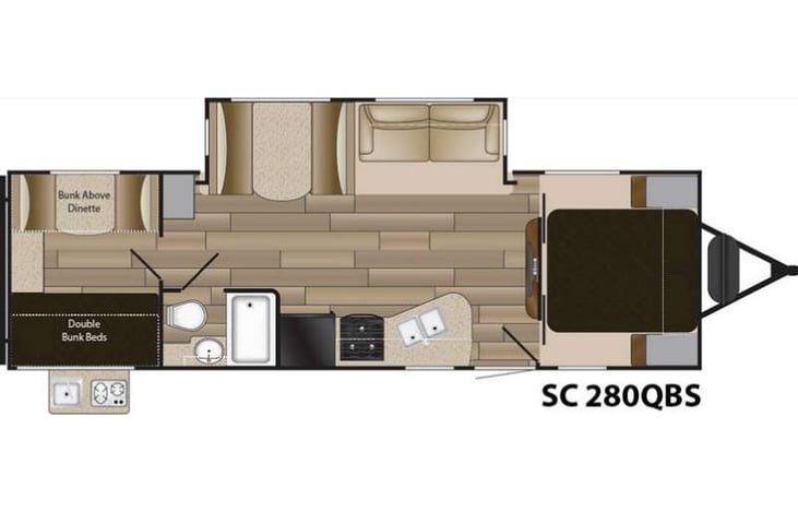 Representative floor plan provided by a trusted RVshare partner.