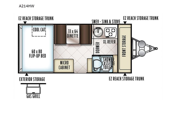 Representative floor plan provided by a trusted RVshare partner.