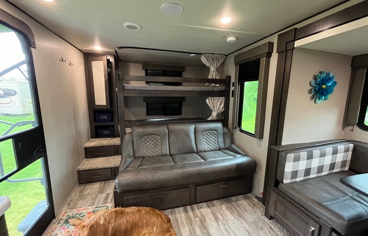 Bunk Beds, jackknife sofa also turns into a bed